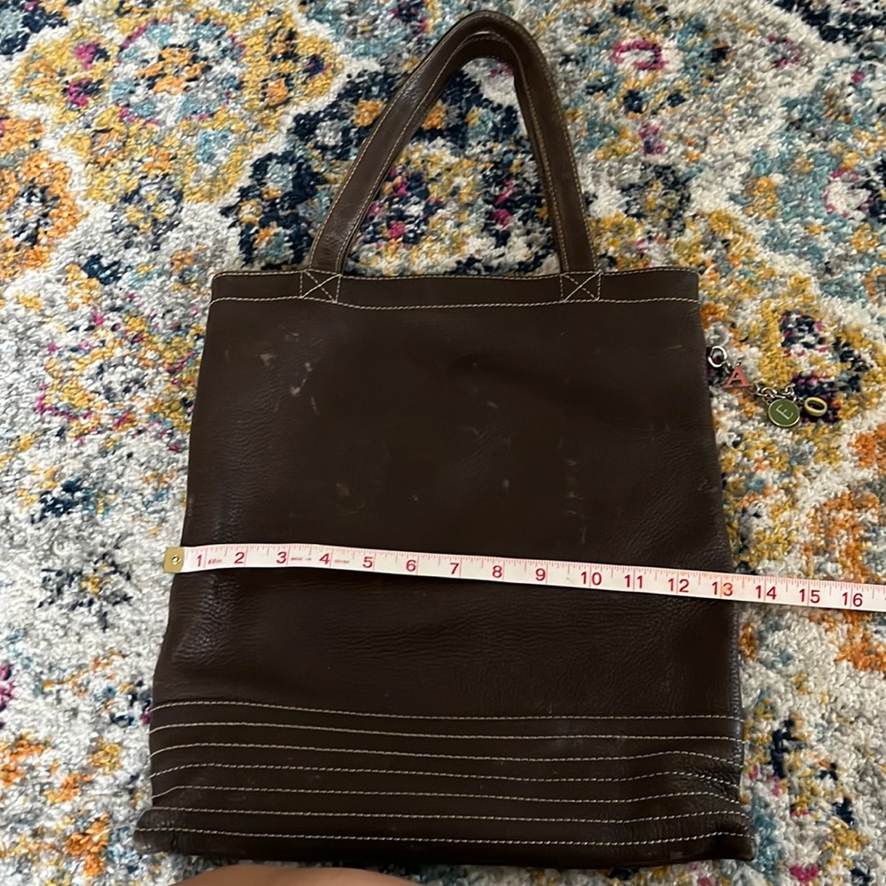 Brown leather American Eagle tote